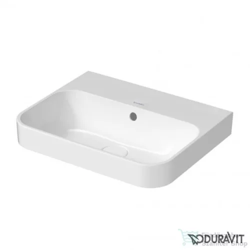 Duravit HAPPY D.2 PLUS 50x40 cm-es ráültethető csiszolt mosdó csaplyuk nélkül,Wondergliss bevonattal,fehér 23605000601