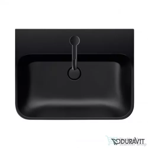 Duravit HAPPY D.2 PLUS 50x40 cm-es ráültethető csiszolt mosdó Wondergliss bevonattal,antracit matt 23605013001