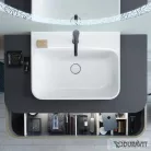 Duravit HAPPY D.2 PLUS 50x40 cm-es ráültethető csiszolt mosdó Wondergliss bevonattal,fehér/antracit matt 23605061001