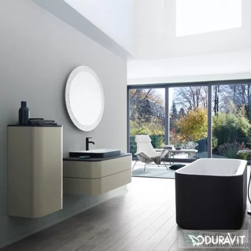 Duravit HAPPY D.2 PLUS 50x40 cm-es ráültethető csiszolt mosdó Wondergliss bevonattal,fehér/antracit matt 23605061001