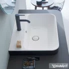 Duravit HAPPY D.2 PLUS 50x40 cm-es ráültethető csiszolt mosdó Wondergliss bevonattal,fehér/antracit matt 23605061001