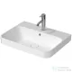 Duravit HAPPY D.2 PLUS 60x46 cm-es ráültethető csiszolt mosdó, kerámia fedelű click-clack leeresztővel, fehér 2360600000