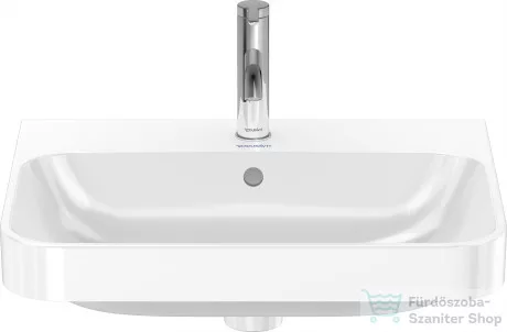 Duravit HAPPY D.2 PLUS 60x46 cm-es ráültethető csiszolt mosdó, kerámia fedelű click-clack leeresztővel, fehér 2360600000