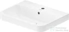 Duravit HAPPY D.2 PLUS 60x46 cm-es ráültethető csiszolt mosdó, kerámia fedelű click-clack leeresztővel, fehér 2360600000