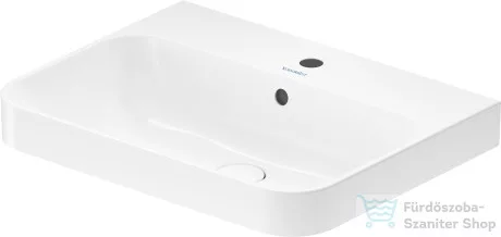 Duravit HAPPY D.2 PLUS 60x46 cm-es ráültethető csiszolt mosdó, kerámia fedelű click-clack leeresztővel, fehér 2360600000