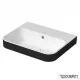 Duravit HAPPY D.2 PLUS 60x46 cm-es ráültethető csiszolt mosdó csaplyuk nélkül,fehér/antracit matt 2360601160