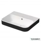 Duravit HAPPY D.2 PLUS 60x46 cm-es ráültethető csiszolt mosdó csaplyuk nélkül,Wondergliss bevonattal,fehér/antracit matt 23606061601