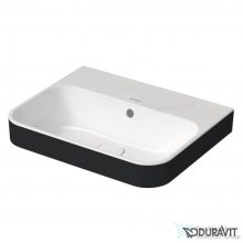   Duravit HAPPY D.2 PLUS 60x46 cm-es ráültethető csiszolt mosdó csaplyuk nélkül,Wondergliss bevonattal,fehér/antracit matt 23606061601