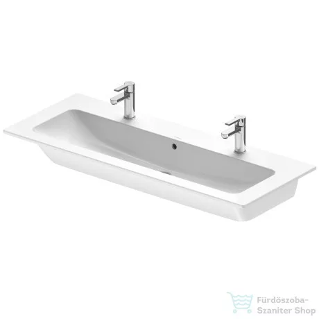 Duravit ME BY STARCK bútorral aláépíthető 123x49 cm-es mosdó 2 csaplyukkal,Wondergliss bevonattal,White Satin matt,23611232241