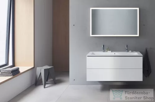 Duravit ME BY STARCK bútorral aláépíthető 123x49 cm-es mosdó 2 csaplyukkal,Wondergliss bevonattal,White Satin matt,23611232241