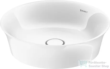 Duravit WHITE TULIP 43 cm pultra ültethető mosdó kerámia fedeles leeresztővel,Wondergliss bevonattal, 23624300791