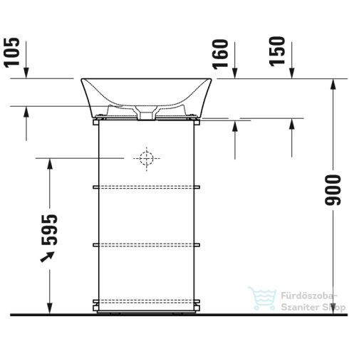Duravit WHITE TULIP 50 cm bútorral aláépíthető mosdó kerámia fedeles leeresztővel,Wondergliss bevonattal,23655000701