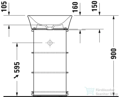 Duravit WHITE TULIP 50 cm bútorral aláépíthető mosdó kerámia fedeles leeresztővel,Wondergliss bevonattal,23655000701