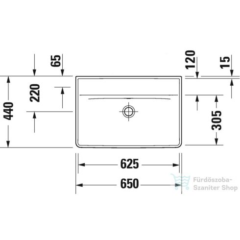 Duravit D-NEO 65x44 cm-es mosdó csaplyuk nélkül,Wondergliss bevonattal,fehér 23666500601