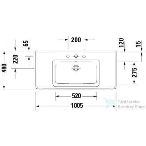 Duravit D-NEO 1005x480 mm-es bútorral aláépíthető mosdó Wondergliss bevonattal, fehér 23671000001