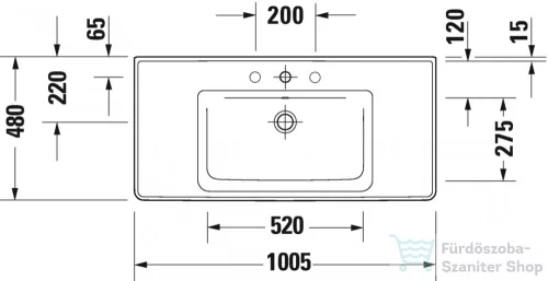 Duravit D-NEO 1005x480 mm-es bútorral aláépíthető mosdó, fehér 2367100000
