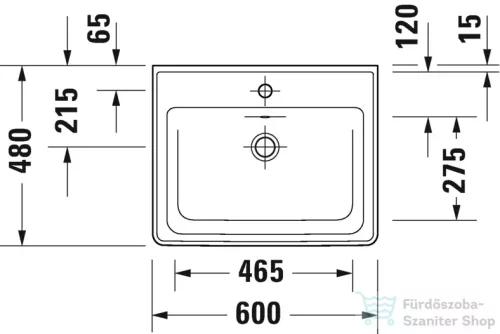 Duravit D-NEO 600x480 mm-es bútorral aláépíthető mosdó, fehér 2367600000