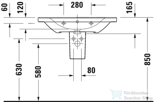 Duravit D-NEO 800x480 mm-es bútorral aláépíthető mosdó, matt antracit 2367801300
