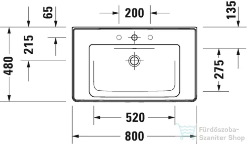 Duravit D-NEO 800x480 mm-es bútorral aláépíthető mosdó, matt fehér 2367803200
