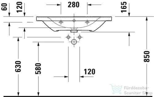 Duravit D-NEO 800x480 mm-es bútorral aláépíthető mosdó, matt fehér 2367803200