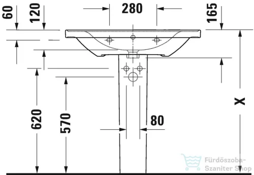Duravit D-NEO 800x480 mm-es bútorral aláépíthető mosdó, matt fehér 2367803200