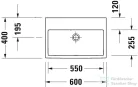 Duravit VERO AIR 600x400 mm-es bútorral aláépíthető túlfolyó- és csaplyuk nélküli mosdó Wondergliss bevonattal,23686000701