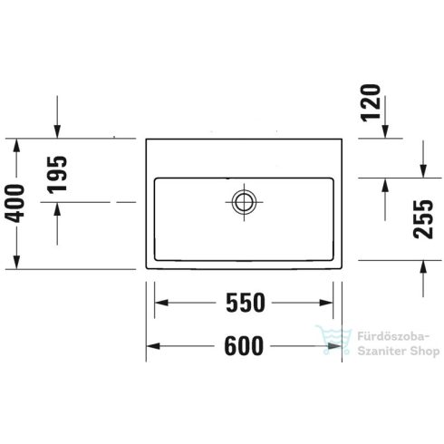 Duravit VERO AIR 600x400 mm-es bútorral aláépíthető túlfolyó- és csaplyuk nélküli mosdó,2368600070