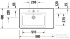 Duravit D-NEO 800x480 mm-es bútorral aláépíthető mosdó,balos medencével fehér 2369800000