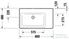 Duravit D-NEO 800x480 mm-es bútorral aláépíthető mosdó,balos medencével,csaplyuk nélkül,Wondergliss bevonattal, fehér 23698000601