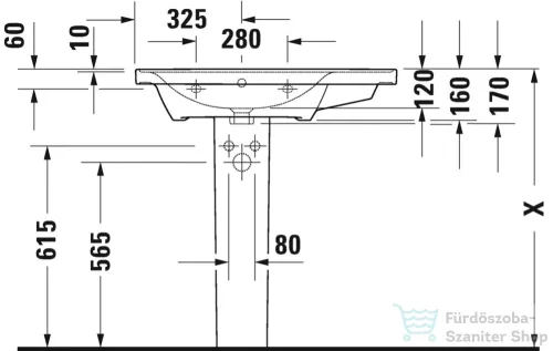 Duravit D-NEO 800x480 mm-es bútorral aláépíthető mosdó,balos medencével,csaplyuk nélkül,Wondergliss bevonattal, fehér 23698000601