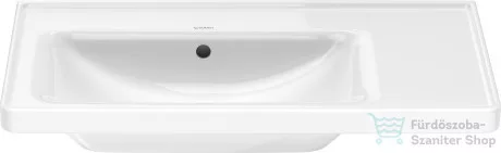 Duravit D-NEO 800x480 mm-es bútorral aláépíthető mosdó,balos medencével,csaplyuk nélkül,Wondergliss bevonattal, fehér 23698000601
