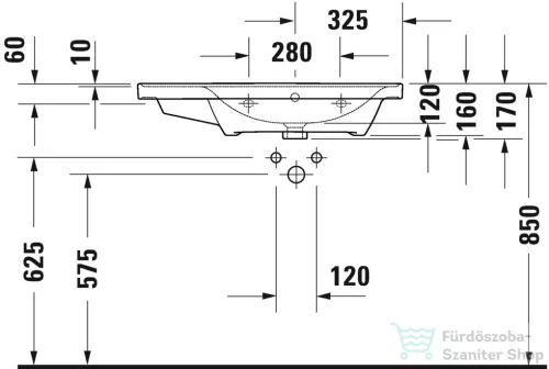 Duravit D-NEO 800x480 mm-es bútorral aláépíthető mosdó,jobbos medencével,Wondergliss bevonattal, fehér 23708000001