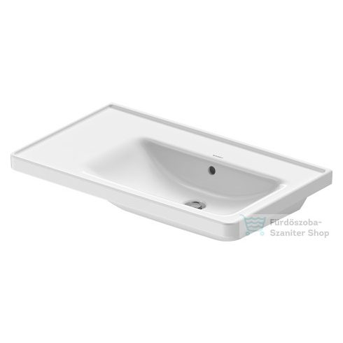 Duravit D-NEO 800x480 mm-es bútorral aláépíthető mosdó,jobbos medencével,csaplyuk nélkül, fehér 2370800060