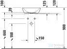 Duravit D-Neo 40 cm-es túlfolyó nélküli ráültethető mosdó,2371400070