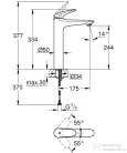 Grohe EUROSTYLE XL magasított mosdó csaptelep leeresztő nélkül,Króm 23719003
