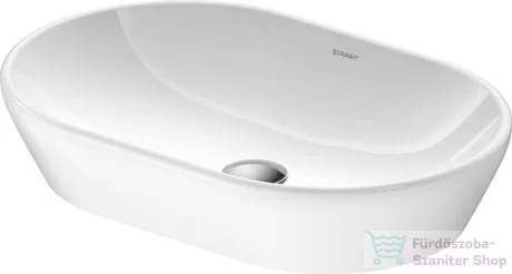 Duravit D-Neo 60x40 cm-es túlfolyó nélküli ráültethető mosdó Wondergliss bevonattal, fehér 23726000701