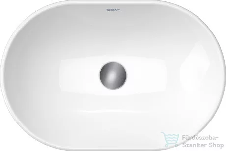 Duravit D-Neo 60x40 cm-es túlfolyó nélküli ráültethető mosdó Wondergliss bevonattal, fehér 23726000701