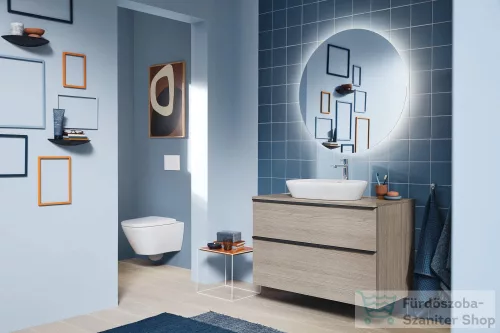 Duravit D-Neo 60x40 cm-es túlfolyó nélküli ráültethető mosdó Wondergliss bevonattal, fehér 23726000701