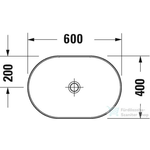 Duravit D-Neo 60x40 cm-es túlfolyó nélküli ráültethető mosdó, fehér 2372600070