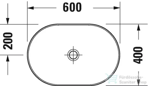 Duravit D-Neo 60x40 cm-es túlfolyó nélküli ráültethető mosdó, fehér 2372600070
