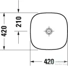 Duravit ZENCHA 420x420 mm-es pultra ültethető mosdó White Alpin 2373420079