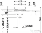 Duravit ZENCHA 420x420 mm-es pultra ültethető mosdó White Alpin 2373420079