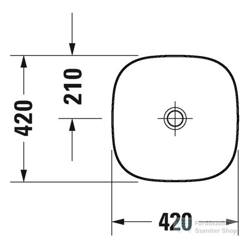 Duravit ZENCHA 420x420 mm-es pultra ültethető mosdó Wondergliss bevonattal,White Satin matt 23734232791