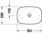 Duravit ZENCHA 550x390 mm-es pultra ültethető mosdó White Alpin 2373550079