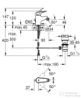 Grohe BAUFLOW bidé csaptelep automata leeresztővel,króm 23754000