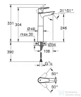 Grohe BAUEDGE XL magasított mosdó csaptelep,leeresztő nélkül,Króm 23761001