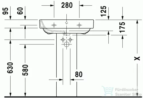 Duravit SOLEIL BY STARCK 65x47,5 cm mosdó Wondergliss bevonattal 23766500001