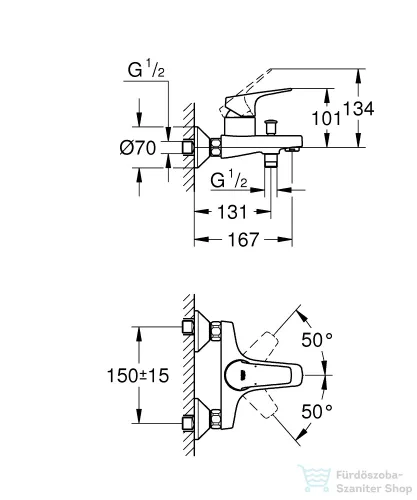 Grohe Start Flow egykaros kádcsaptelep, króm 23772000