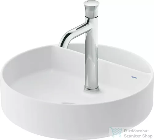 Duravit BENTO STARCK BOX 46 cm-es pultra ültethető mosdó 1 csaplyukkal, HygieneGlaze mázzal, matt fehér 2380463041