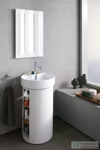 Duravit BENTO STARCK BOX 46 cm-es pultra ültethető mosdó 1 csaplyukkal, HygieneGlaze mázzal, matt fehér 2380463041
